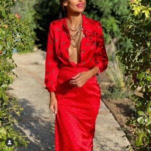 Zara Polka Dot Shirt and Pencil Skirt Set